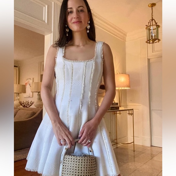 NWT Antonio Melani Jemma Square Neck A Line Tweed Sleeveless Mini Dress Sz 12 - Picture 4 of 12